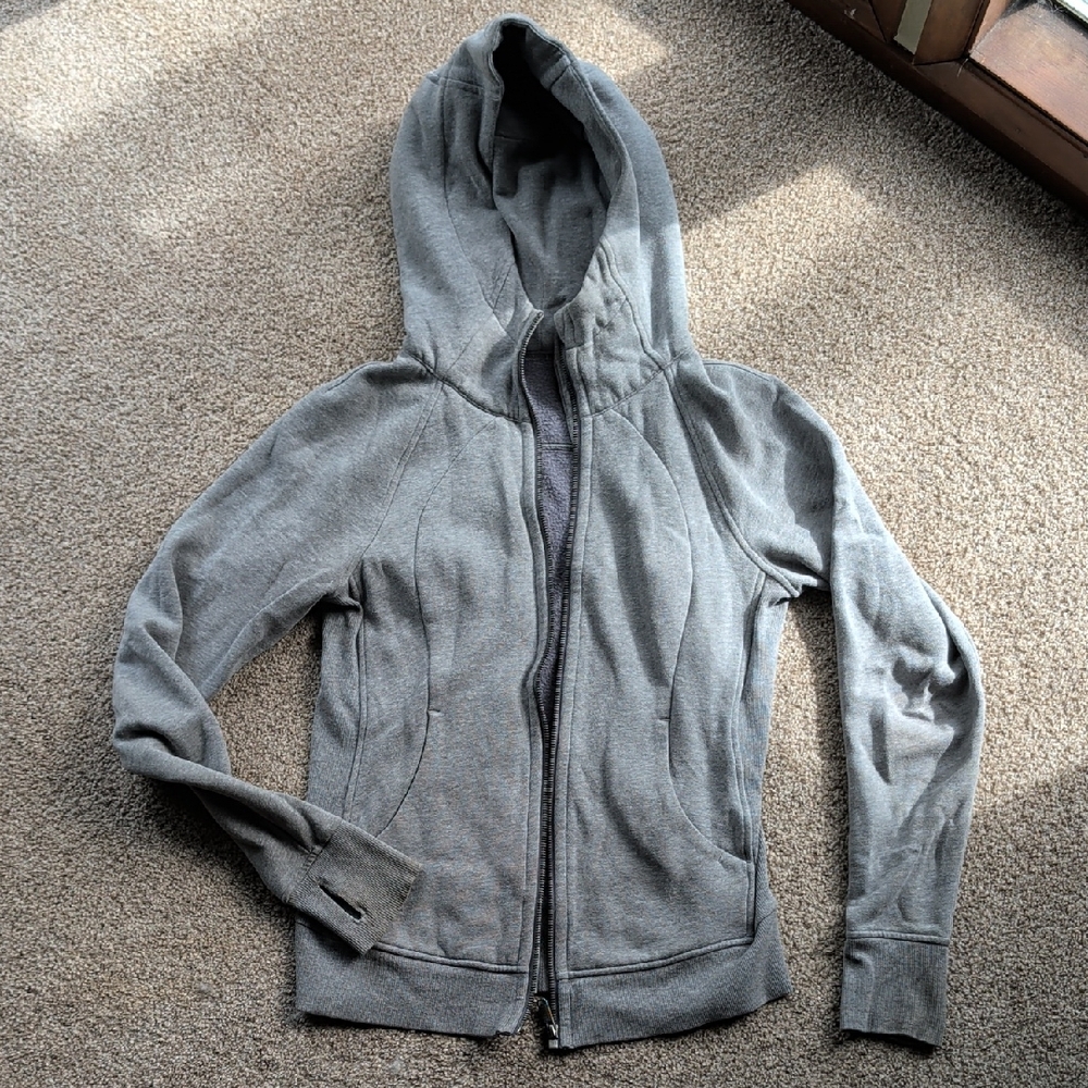 Lululemon Heather Gray Scuba Zip Hoodie Sweatshirt Sz 4